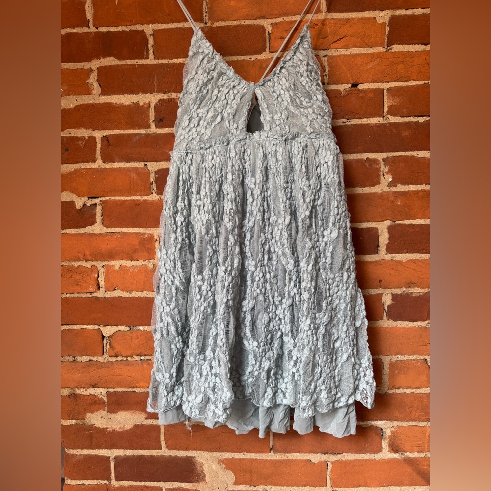 Free People Lace Dress in Soft Blue